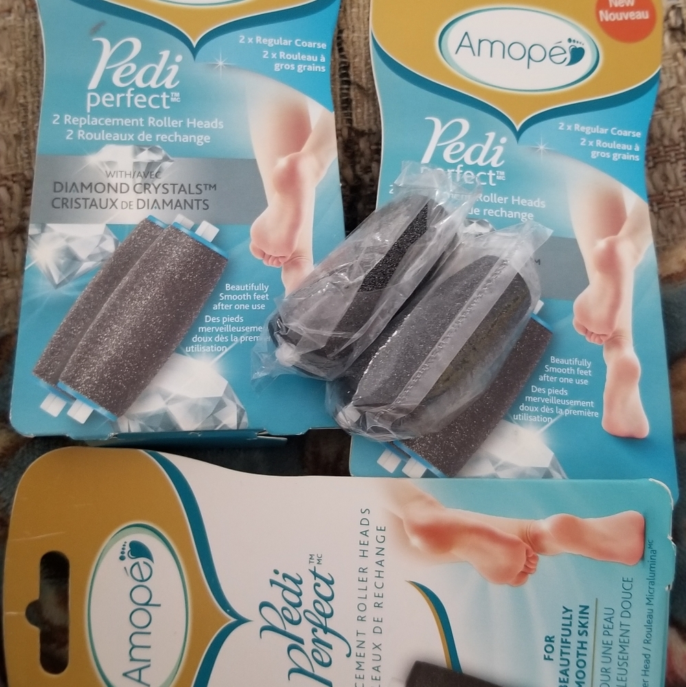 Amope Pedi Perfect Replacement Roller Heads 8 count total New never used